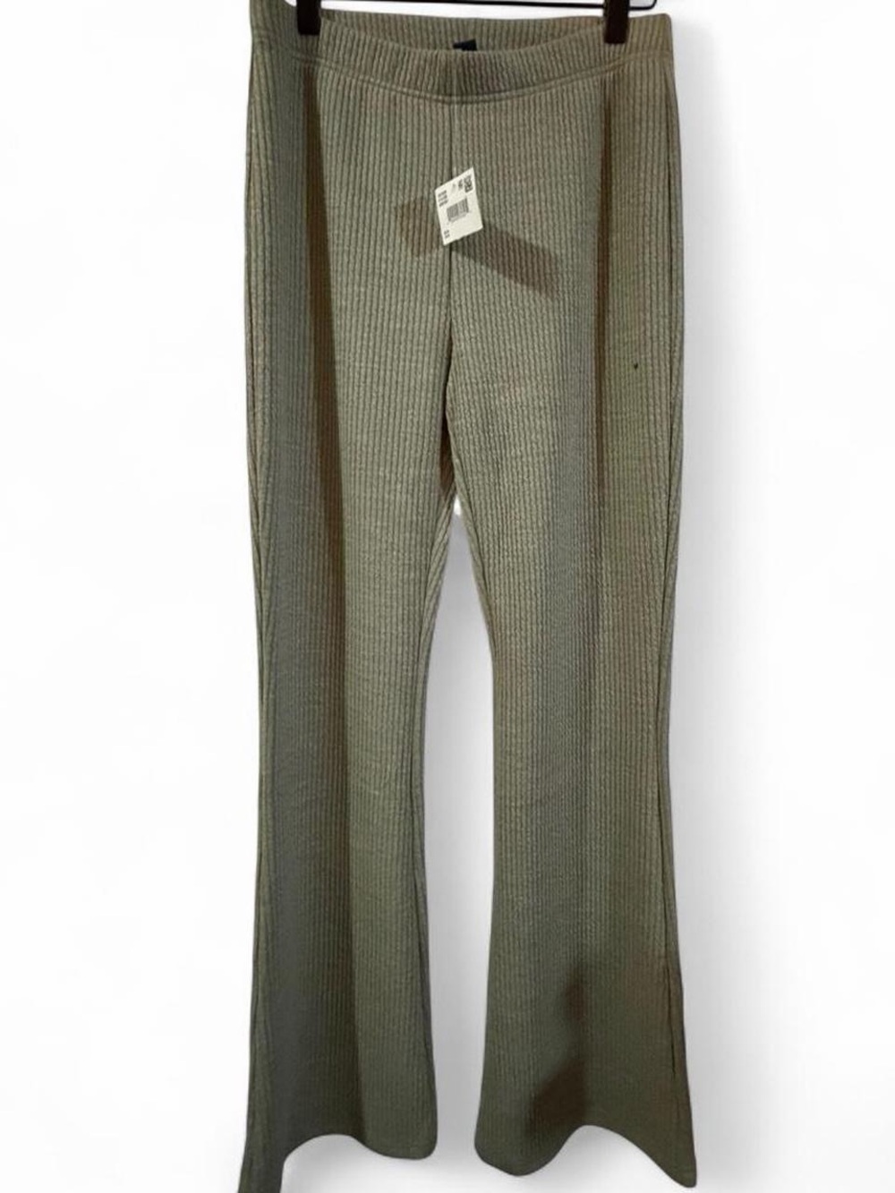 American Eagle Outfitters Olive Green Ribbed Flare Pants